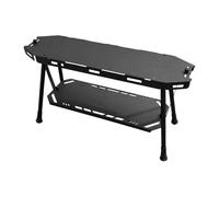 Générique Foldable Camping Table, Portable Aluminum Alloy Table, Lightweight Shelf Cooking Station, Easy Assembly Camp Tables Gear for Outdoor Adventures 25.98x8.07x3.15 inch