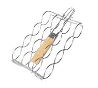 Générique Foldable Corn Grill Holder, Stainless Steel Roasting Rack, Space Saving Metal Utensil, Heavy Duty Accessory for Picnics, Outdoor Cooking, Grilling