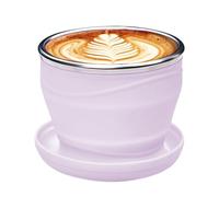 Générique Foldable Cup - 2.99x2.87in Water Cup with Lid and Lanyard | 180ml Camping Mug | Reusable Mug for Coffee Brewing Juice Cold Drink Kitchen Beach Outdoor Picnic