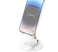 Générique Foldable Desk Phone Mount, 360° Rotating Adjustable Metal Stand, Non-Slip Cellphone Cradle, Portable Smartphone Holder, for Table, Desk, Work, Study Use