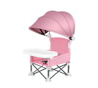 Générique Foldable Dining Chair - Portable Travel Seat with Removable Tray and Sun Canopy | Compact Booster Zfor Home Outdoor Picnic Lawn | Lightweight Folding Camping Beach and, 15-inch