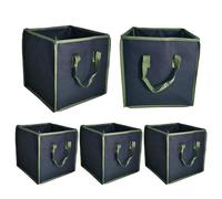 Générique Foldable Fabric Pots - Nonwoven Planter Bag for Gardening | Breathable Material with Reinforced Stitching, 5-Piece Plant Container Set, Growing Accessory for Flower Vegetable Transplanting