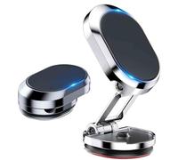 Générique Foldable Magnetic Car Phone Holder,Multi-Functional 360 Degree Rotatable Car Dashboard Mount Universal (Sliver)