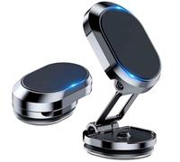 Générique Foldable Magnetic Car Phone Holder,Multi-Functional 360 Degree Rotatable Car Dashboard Mount Universal (Black)