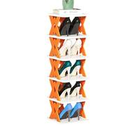 Générique Foldable Shoe Rack Organizer, Narrow Vertical Shoe Stand Box, Multi-Layer Stackable Shelf, Space-Saving Footwear Storage for Closet Bedroom Hallway Dorm Hotel Entryway