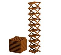 Générique Foldable Shoe Stand, Space Saving Rack, Footwear Organizer with Multiple Levels, Portable Wood Shelf, Shoe Holder with Easy Setup, Storage Solution for Hallway Garage Mudroom Living Room