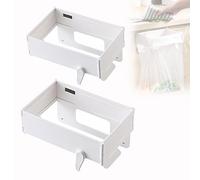 Générique Foldable Trash Bag Holder, Hanging Trash Bag Holder, Space Saving No Drill Collapsible, with Magnetic Closure, for Kitchen Cabinet, Toilets, Table Sides (2pcs-A)