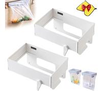 Générique Foldable Trash Bag Holder, Space-Saving Foldable Trash Bag Holder, Wall Mounted with Magnetic Closure No Drill, Collapsible Hanging for Kitchen Cabinet Doors Toilets Bathroom (White*2)