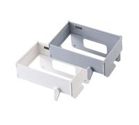 Générique Foldable Trash Bag Holder, Wall Mounted Foldable Kitchen Trash Can Rack, Space Saving No Drill Collapsible Hanging Garbage Bag Rack for Cabinet Doors, Bathroom, Table Sides (Gray+White)