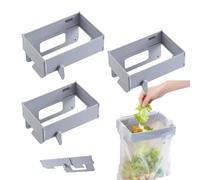 Générique Foldable Trash Bag Holder with Magnetic Closure, Wall Mounted Collapsible Space Saving Hanging Garbage Bag Rack for Kitchen, Cabinets, Doors, Bathroom, and Table Sides (3Pcs Grey)