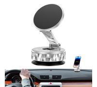 Générique Foldable Vacuum Suction Car Phone Holder - Rotating Magnetic Dashboard Mount | ABS PC Zinc Alloy Universal Mobile Tablet Navigation Stand - Strong Stable Adjustable Grip