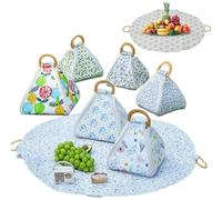 Générique Foldable Waterproof Picnic Blanket with Carry Handle,2-in-1 Portable Outdoor Camping Mat,Multifunctional Sandproof Thick Beach Cushion Picnic Mat,for Park,Beach,Hiking and Travel