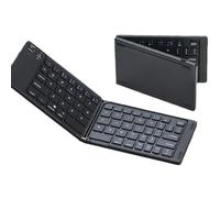 Générique Foldable Wireless Keyboard | Rechargeable Portable Keyboard for Easy Travel | Low Noise Wireless Input Device Compatible with Laptops, Tablets, and Smartphones for Men and Women