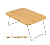 Générique Folding Camping Table, Portable Picnic Desk, 17.72x11.81x7.76 inches, Wood Stainless Steel, Small Outdoor Furniture, Patio Barbecue Table, Tailgating Travel, for Balcony Garden