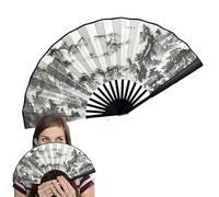 Générique Folding Hand Fan - Silk Fabric 62x33x3cm | Hand Held Chinese Folding Fan | Creative Chinese Style Handheld Crafts Home Decor For Women, Adults, Kids, Teens