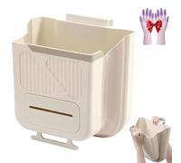 Générique Folding Hanging Kitchen Waste Trash Can - Space-Saving Expandable Design, Foldable Hanging Trash Can, Easy to Storage for Kitchen, Household, Office and Outdoors (Bepge,Small)