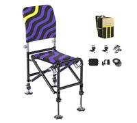 Générique Folding Outdoor Chairs, Small Adjustable Fishing Chair, Lightweight Ground Stool, Stable Non-Slip Design, Compact Foldable Frame, Ideal for Backpacking, Camping, Picnic, Climbing
