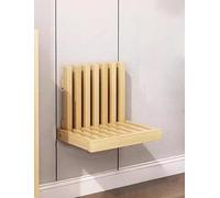 Générique Folding Shoe Changing Stool, Wall-Mounted Chair Invisible Wood Shower Bench Seat, Ultra Narrow Shoe Rack for Doorway Household(Wood)