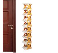 Générique Folding Shoe Rack - Vertical Shoe Organizer for Small Spaces | Tall Standing Shelf for Sneakers and Boots, Space Saving Entryway Closet Corner Apartment Storage