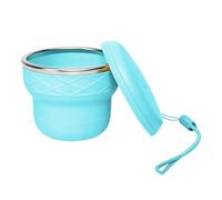 Générique Folding Silicone Cups, Portable Foldable Cup 200ml, Camping Cup With Stainless Steel Rim For Travelers Tourists Campers Hikers Fishermen Women Men Backpacking Fishing Road Trip Hotel