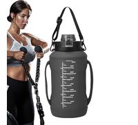 Générique Folding Silicone Water Bottle, Travel Foldable Bottle, Reusable Drinkware with Handle, Compact Design for Cycling, Outdoor Hydration Use 1.8l Capacity 46.38 Inch Black,blue