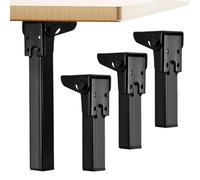 Générique Folding Table Legs - 4 Piece Metal Furniture Hardware Set | Coffee Table and Desk Replacement Legs for DIY Projects, Apartment, Living Room, Bedroom, Study, Balcony, Patio, Office