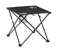 Générique Folding Table - Lightweight Compact Non-Slip Portable Camping Table, 2 Built-in Cup Holders Steel Frame Outdoor Camp Desk, Spill-Proof Easy-Fold Carry Bag | for Fishing Lawn Patio Backyard