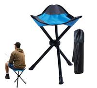 Générique Folding Tripod Stool - 3 Legged Design with Stable Steel Frame, Comfortable Seating, Portable Chair for Adults for Camping Hiking Fishing Travel Outdoor Picnic, Compact Fabric Black Tone