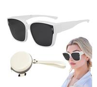 Générique Folding UV Protection Sunglasses Over Glasses, Compact Outdoor Eyewear, Adorable Lightweight Sunglasses for Hiking Travel Beach Fishing Sports, Men Women, 6.1x5.51x2.28 inches