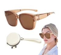 Générique Folding UV Protection Sunglasses Over Glasses, Compact Outdoor Eyewear, Adorable Lightweight Sunglasses for Hiking Travel Beach Fishing Sports, Men Women, 6.1x5.51x2.28 inches