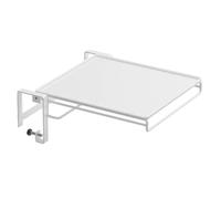 Générique Folding Wall Table - Space-Saving Floating Workbench, Heavy-Duty Drop-Leaf Desk, Sturdy Steel Bracket Support, Solid Wood Grain Accessory Board, for Laundry Room and Small Studio Apartments