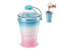 Générique Folding Water Cup Set, Reusable Space Saving Drinkware Bottle Kit, for Travel Camping Beach Use Area, Size 9x9x15.7cm Silicone Coffee Cup Soda Wine Beverage Portable Mug