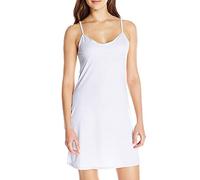 Générique Fond De Robe Court Jupon sous Robe 100% Coton Légère Respirants Fraîche Chemise De Nuit Nuisette à Bretelles Col V De Femme Été Blanc Noir Chair