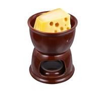 Générique Fondoir à Chocolat en Céramique Marron pour Fondue au Fromage et Chocolat, Chauffe-beurre Électrique 1,2 L, Service à Fondue Maison Cuisine et Pâtisserie