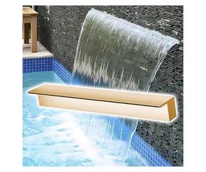 Générique Fontaine à débordement Effet Cascade. Déversoir de Fontaine Couleur Or Champagne pour Jardin et Bassin - 60 cm, Installation encastrée pour Un Effet Cascade Invisible, Accessoire idéal pour