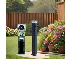 Générique Fontaine à Eau Solaire LED avec Robinet et Pistolet d'arrosage - Élément décoratif de Jardin résistant au Gel pour Robinet et borne d'incendie - Petite Colonne Lumineuse (60 cm)