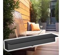 Générique Fontaine Cascade en Acier Inoxydable 304 pour Jardin et Piscine - Dimensions Personnalisables de 25,4 cm à 203,2 cm, Usage intérieur/extérieur, Finition Noire Durable.