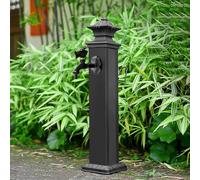 Générique Fontaine de Jardin autoportante en Acier Inoxydable avec Robinet en cuivre - Fontaine carrée Verticale, borne antigel décorative pour Jardin extérieur