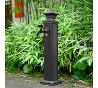 Générique Fontaine de Jardin autoportante en Acier Inoxydable, Fontaine carrée Verticale avec Robinet en cuivre, borne antigel décorative pour décoration extérieure.