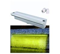 Générique Fontaine de Piscine à Cascade rectangulaire en Acier Inoxydable, avec déversoir et raccord de Tuyau, for Jardin extérieur, piscines et fontaines(60cm/23.6in)