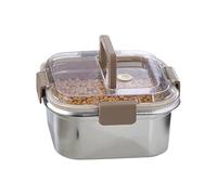 Générique Food Storage Container - 9 Inch Stainless Steel Lunch Box | Stainless Steel Preservation Box - Smell Proof Crisper Container with Folding Handle for Keeping Food Fresh at Home or on the Go