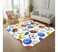 Générique Football, Rugby, Baseball Tapis Antidérapant 140x200cm, Carpet Lavables Basket-Ball Sports Doux Carpet Poil Ras Tapis d'entrée pour Salon, Salle à Manger, Moquette Chambre, Descente de lit