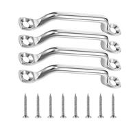 Générique Footman Loop - Perfect Strength Rust Resistant | 4X Stainless Steel Heavy Duty Tie Down Anchors with Flat Head Tapping Screws | for Kayak Boat Daily Maintenance Repair Care Upgrade