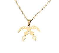 Générique For Adinkra Symbols Meanings West African Wisdom Stainless Steel Map Pendant Necklaces Map Jewelry Gold Color Items for Bridal Women Man Party Gifts Earrings Sets Jewelry (Model 5)