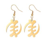 Générique For Africa Stainless Steel Map Pendant Necklace Earrings And Ring Set Fashionable And Versatile Suitable For Men Women Brides Grooms Suitable For Wedding Parties Various Festivals (gold)