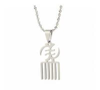 Générique For Africa Stainless Steel Map Pendant Necklace Earrings And Ring Set Fashionable And Versatile Suitable For Men And Women Brides And Grooms Suitable For Wedding Parties (silver)