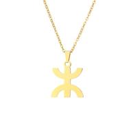 Générique For African For Berbers Stainless Steel Map Pendant Necklaces Jewelry Gold Color Items Women Man Party Gifts Jewelry (Model 1)