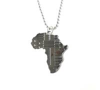 Générique For African Stainless Steel Big Pendant Necklaces Jewelry Gold Color Items Bridal Women Man Party Gifts (Silver)