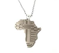 Générique For African Stainless Steel Big Pendant Necklaces Jewelry Gold Color Items Bridal Women Man Party Gifts (Frosted)