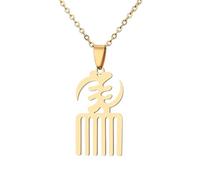 Générique For African Symbol Stainless Steel Map Pendant Necklaces Map Jewelry Gold Color Items for Bridal Women Man Party Gifts Earrings Sets Round Ball Jewelry (Model 1)